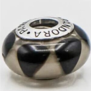 Pandora Black and White Glass Charm